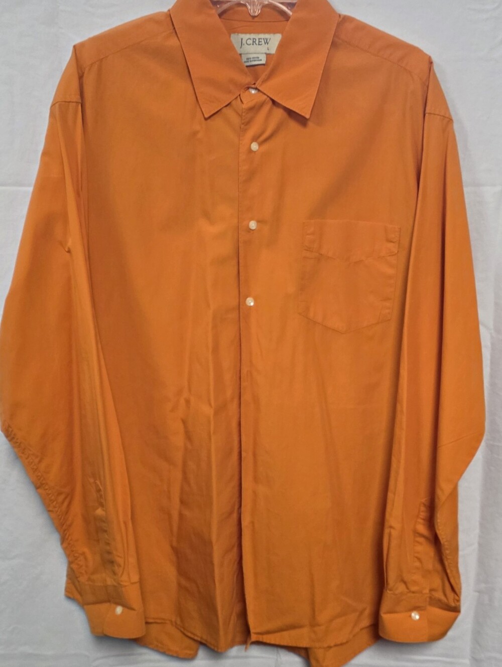 J. Crew Men's Bright Orange Long-Sleeve Button-Up Shirt